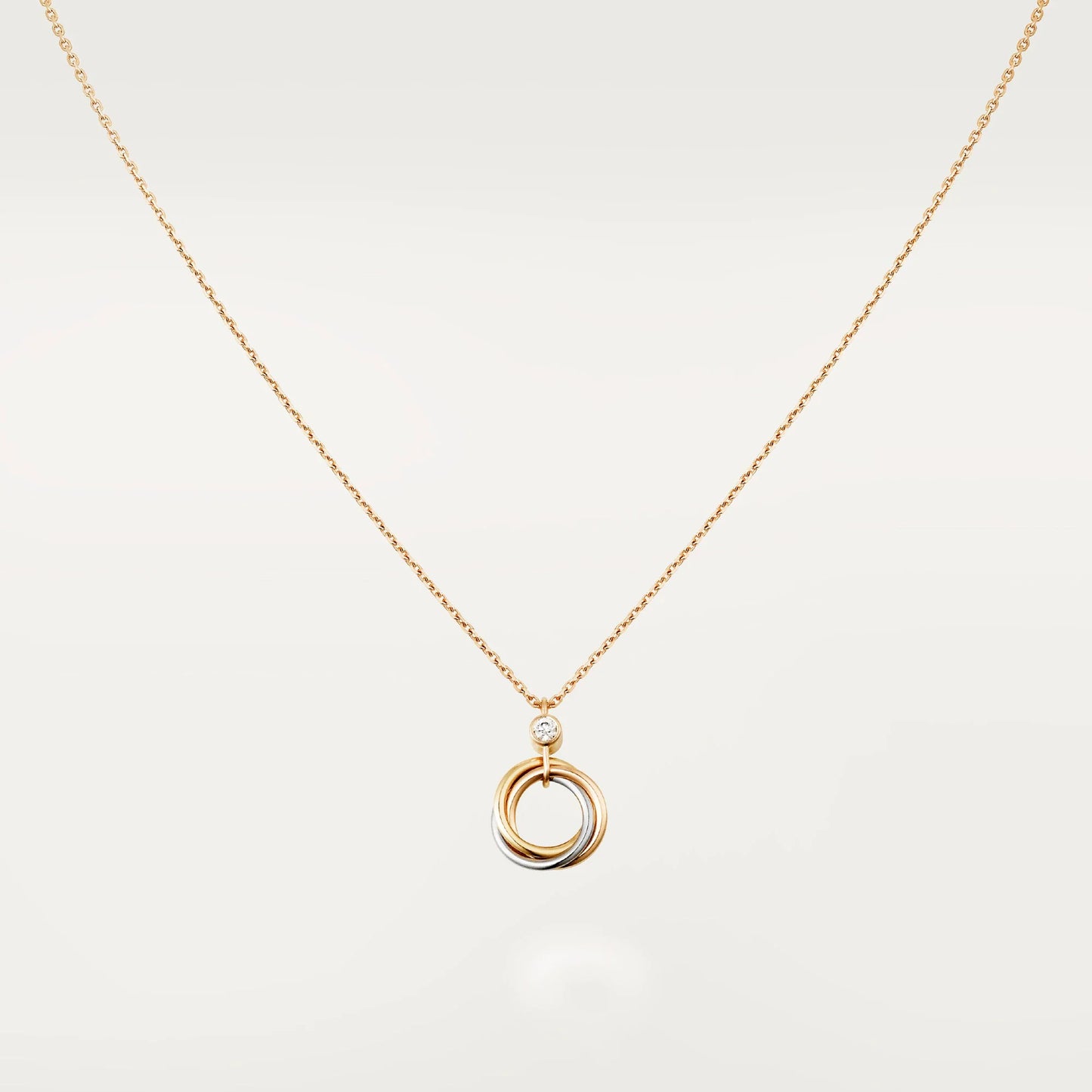 Clytia Love Trinity Necklace,18k Gold Plated