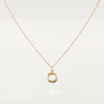 Clytia Love Trinity Necklace,18k Gold Plated