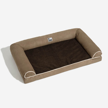 Full-Support Orthopedic Dog Bed with Faux Fleece & Suede