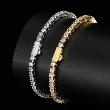 Round Cut Tennis Bracelet in Yellow Gold - 3mm