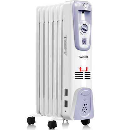 Powerful Oil Filled Freestanding Radiator Heater 1500W