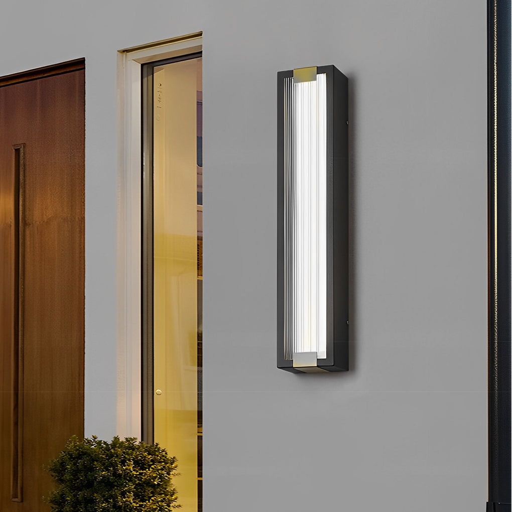 Lámpara de porche moderna rectangular impermeable con luz LED y aplique de pared