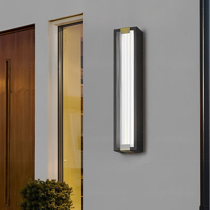 Lámpara de porche moderna rectangular impermeable con luz LED y aplique de pared