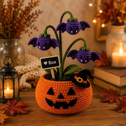 Crochet Halloween Pumpkin Flower Décor – Ventayo