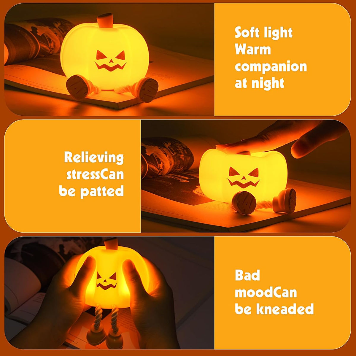 Mischievous Grinning Pumpkin Night Light – Ventayo