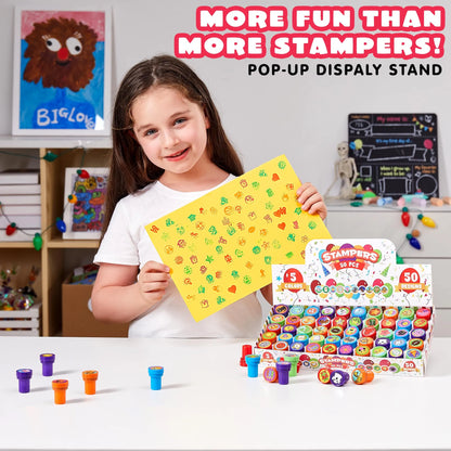 50Pcs Assorted Stamps for Kids Self-Ink Stamps with 50 Designs – Ventayo
