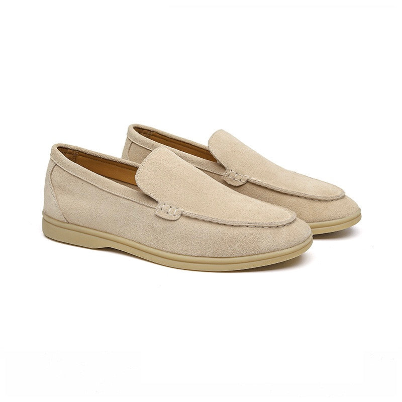 GEONWOO Old Money Suede Loafers – Men’s Premium Slip-On Suede Dress Shoes with Removable Insole