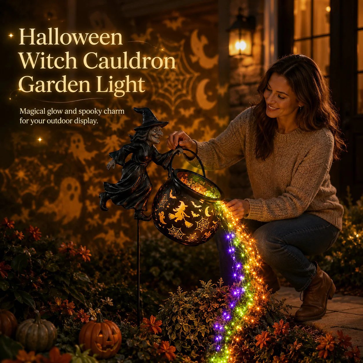 ShadowGlow – Halloween Witch Garden Light