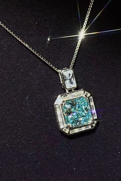 Timeless Brilliance 2 Carat Moissanite Square Pendant Necklace