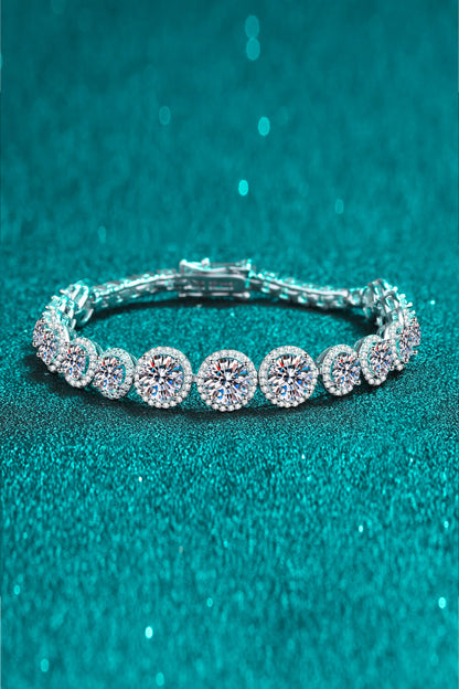 Tranquil Gleam 10.4 Carat Moissanite Silver Bracelet