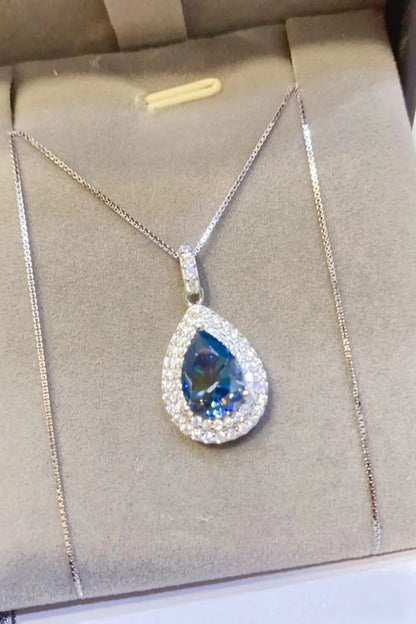 Serene Drop 2 Carat Moissanite Teardrop Necklace