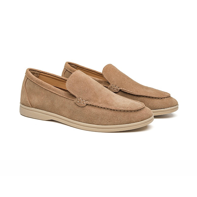 GEONWOO Old Money Suede Loafers – Men’s Premium Slip-On Suede Dress Shoes with Removable Insole