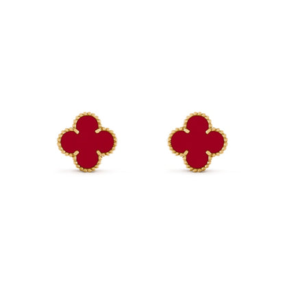 Love Clover Leaf Earstuds,925 Silver, 18k Yellow Gold Plated