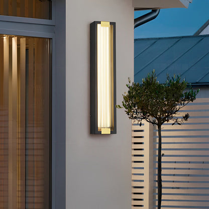 Lámpara de porche moderna rectangular impermeable con luz LED y aplique de pared