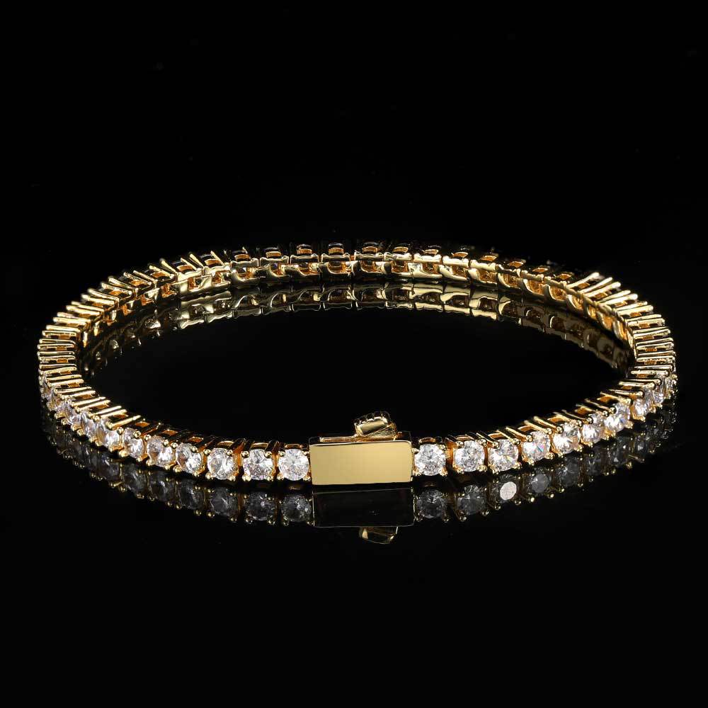 Round Cut Tennis Bracelet in Yellow Gold - 3mm