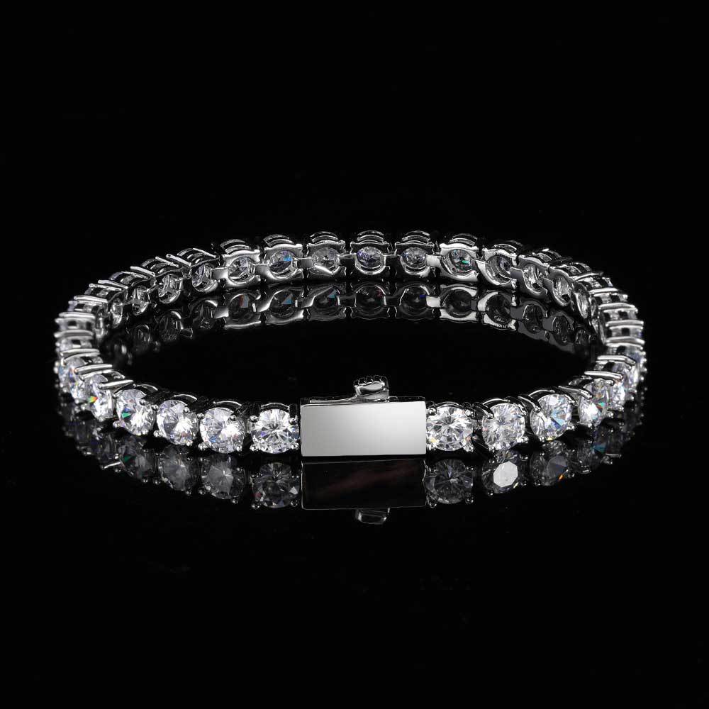 Round Cut Tennis Bracelet in White Gold - 5mm