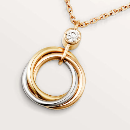 Clytia Love Trinity Necklace,18k Gold Plated