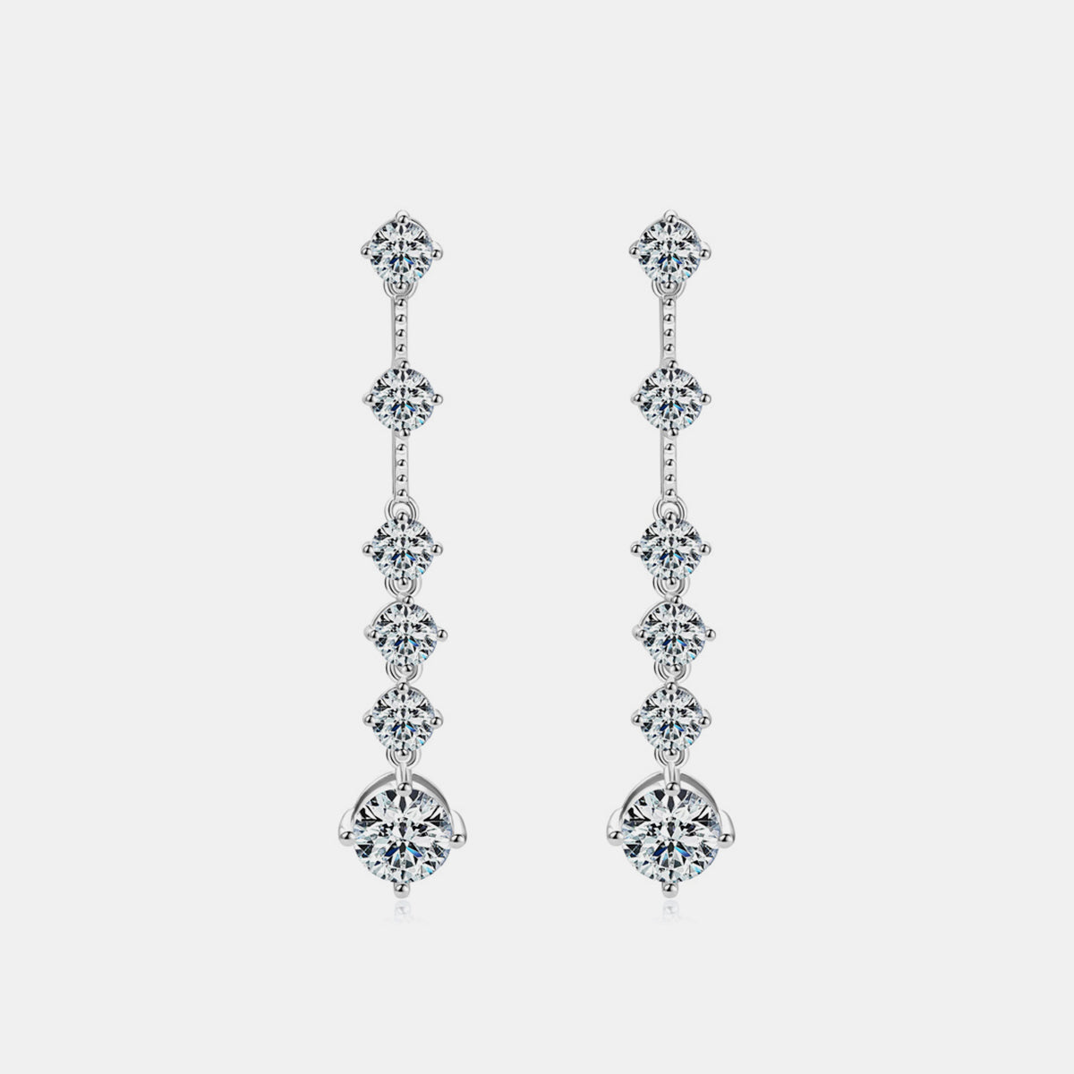 Radiant Brilliance 4 Carat Moissanite Sterling Silver Earrings