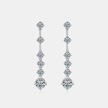 Radiant Brilliance 4 Carat Moissanite Sterling Silver Earrings