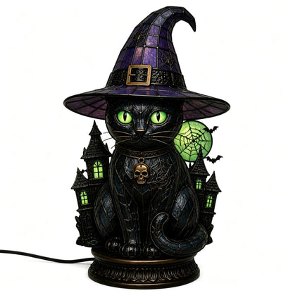 WitchGlow – Vintage Tiffany Style Cat Night Lamp