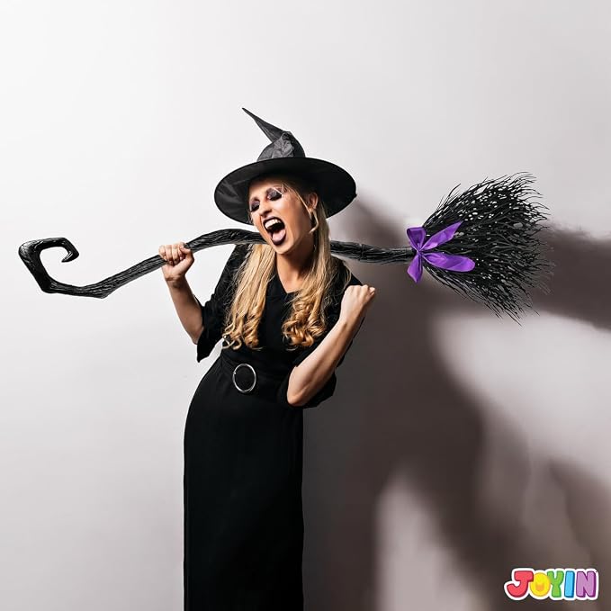 55" Witch Broom with Ribbons - Halloween Costume & Decor Prop – Ventayo