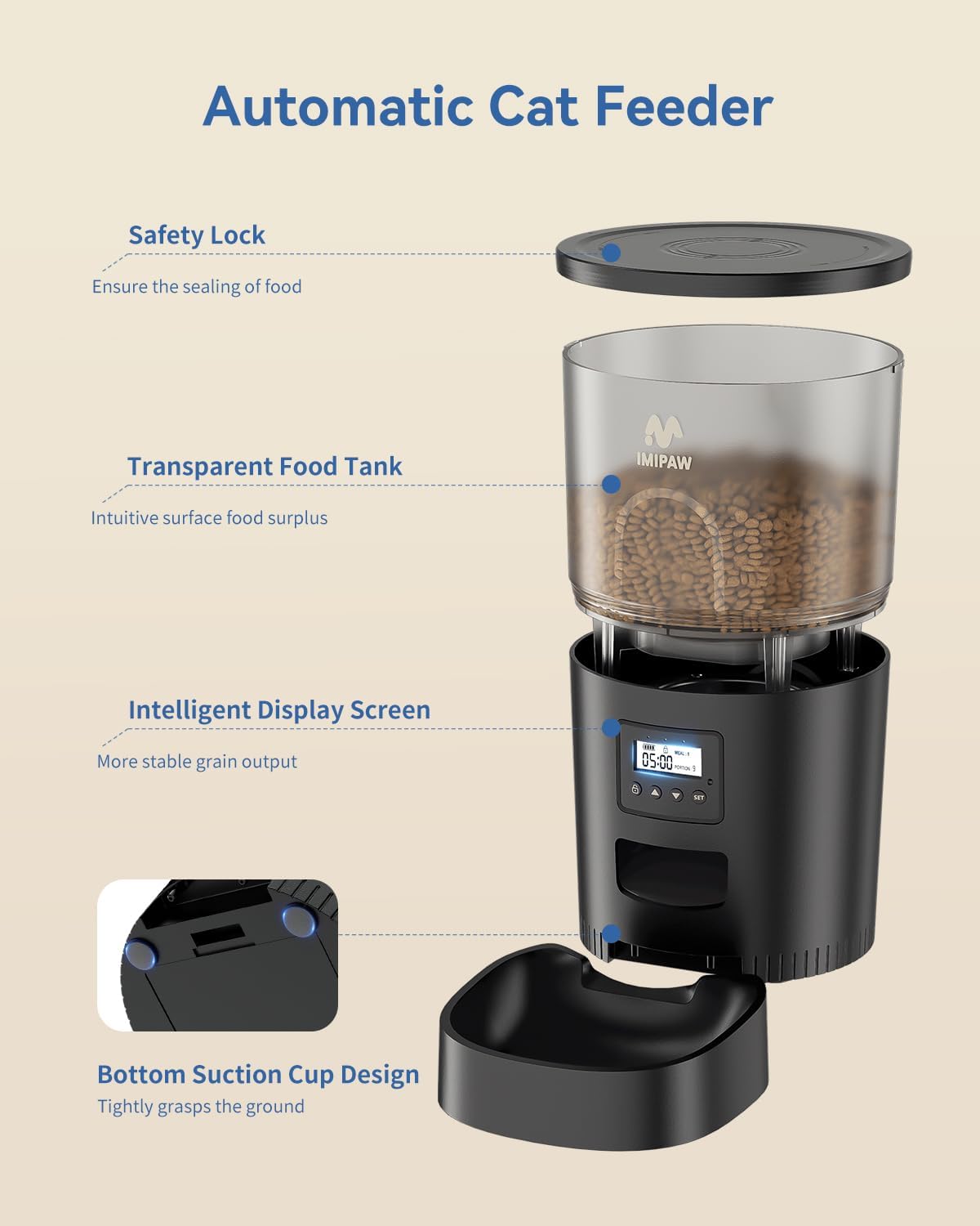 Automatic Cat Food Feeder With Timer