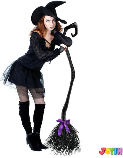 55" Witch Broom with Ribbons - Halloween Costume & Decor Prop – Ventayo