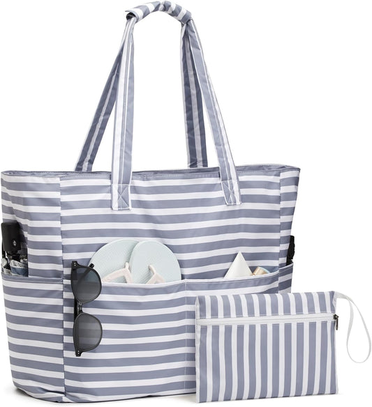 Ventayo – Ultimate Beach Tote Bag | Waterproof & Sandproof Large Bag with Zipper | Foldable Design for Easy Travel and Storage