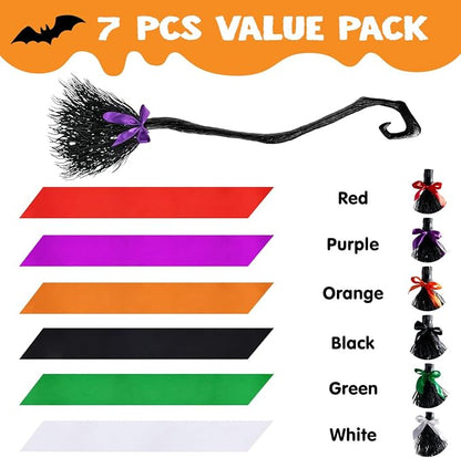 55" Witch Broom with Ribbons - Halloween Costume & Decor Prop – Ventayo