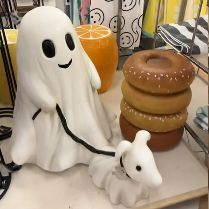 Ghostly Pumpkin Dog Statue – Ventayo