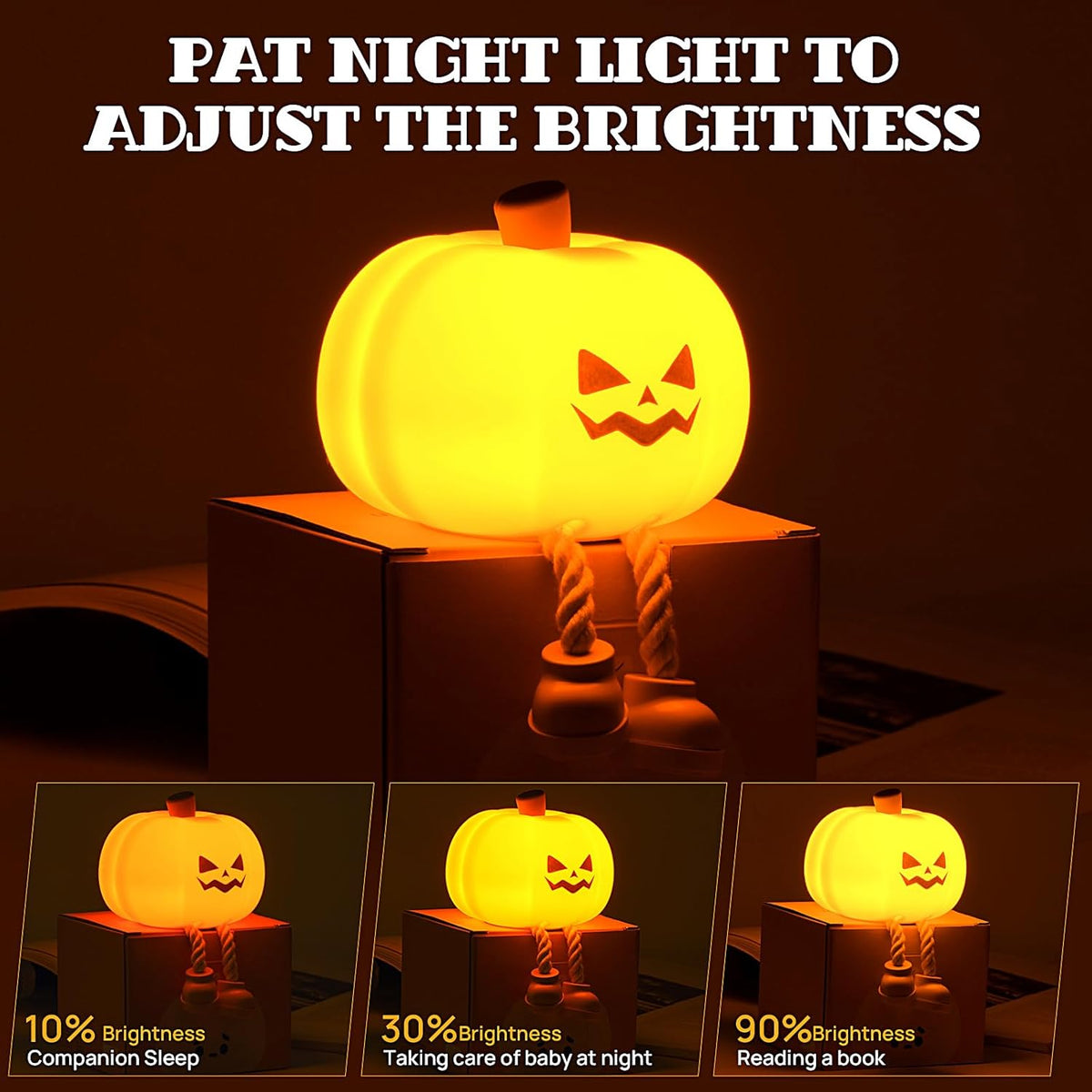 Mischievous Grinning Pumpkin Night Light – Ventayo