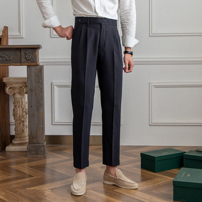 PARIS Old Money Trousers – Men’s Classic Tailored Pants with Adjustable Buckle