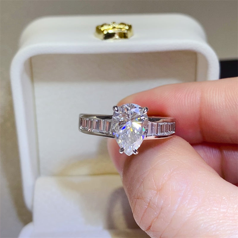 Pure Radiance 3 Carat Moissanite Silver Ring