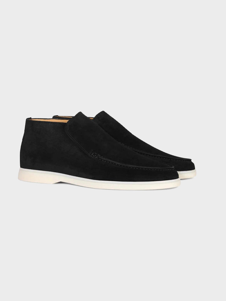 MONACO High Suede Loafers – Premium Men’s Suede Slip-On Dress Shoes with Breathable Interior