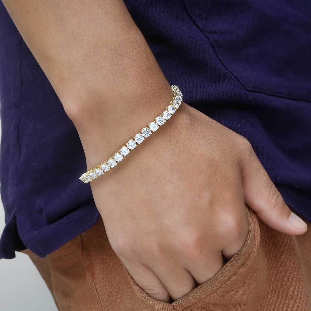 Round Cut Tennis Bracelet in Yellow Gold - 3mm