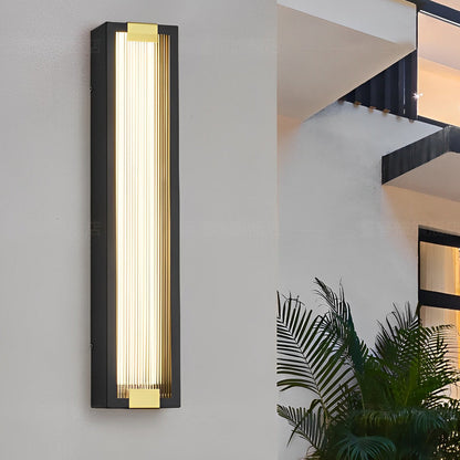 Lámpara de porche moderna rectangular impermeable con luz LED y aplique de pared