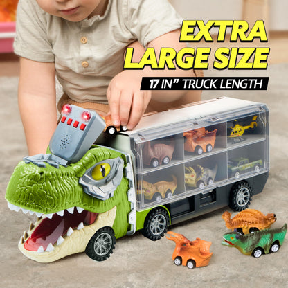 13 in 1 Dinosaur Transport Carrier Truck with Mini Car Set – Ventayo