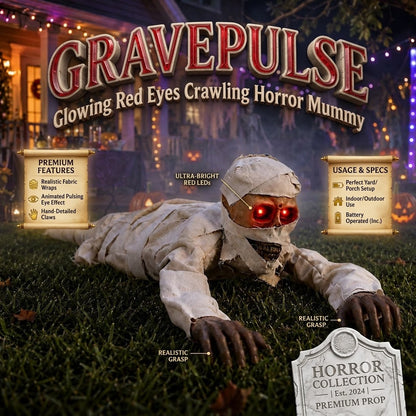 GravePulse – Glowing Red Eyes Crawling Horror Mummy