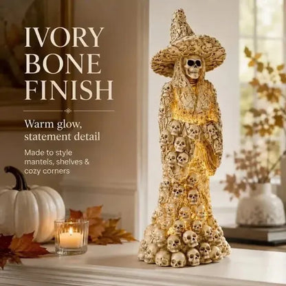 WitchGlow – Spooky Skeleton Witch Ornament
