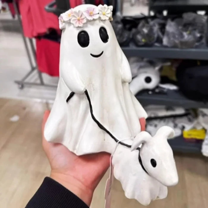 Ghostly Pumpkin Dog Statue – Ventayo