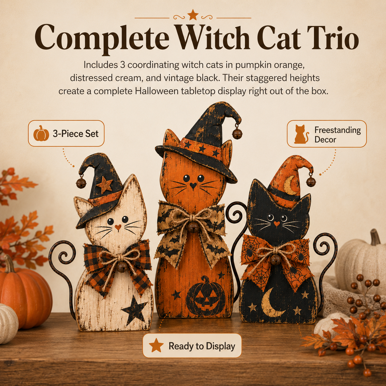 SpookyNest – Retro Halloween Tabletop Decor Collection