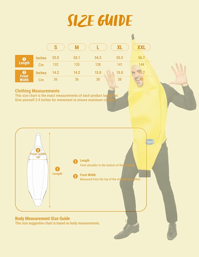 Adult Deluxe Banana Costume Set - Halloween Dress-Up & Cosplay – Ventayo
