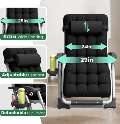 Big & Tall Outdoor Recliner – Oversized 500LB Folding Patio Lounge Chair | Ventayo