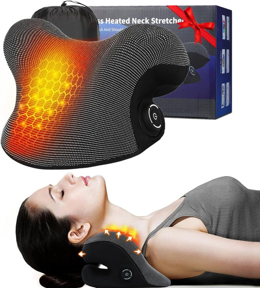 Étireur de cou chauffant pour soulagement de la douleur et relaxation