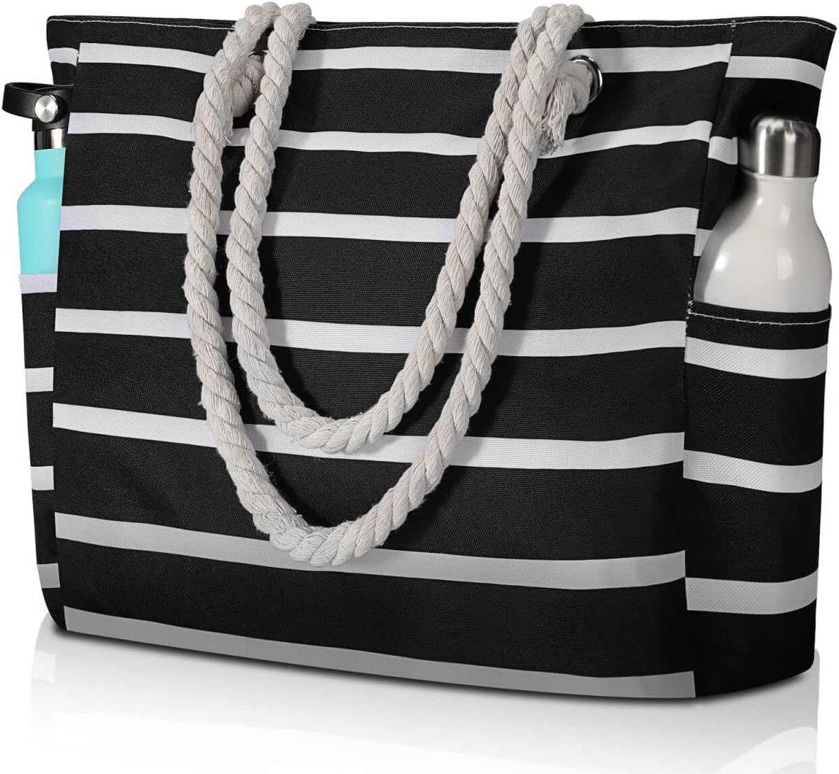 Ventayo – Large Waterproof Beach Tote Bag with Zipper | Sandproof Design for Easy Summer Outings