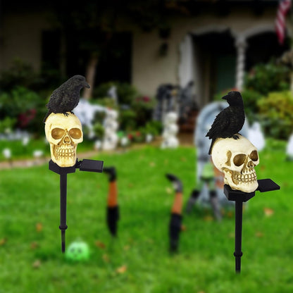 RavenGuard – Animated Solar Skull Garden Stake