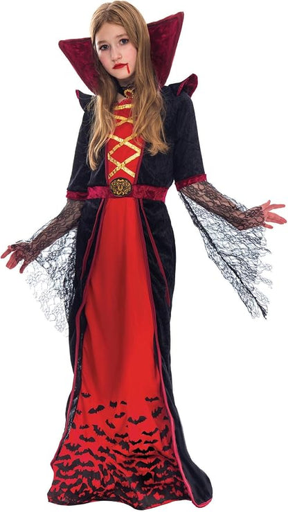 Girls Royal Vampire Costume - Deluxe Gothic Victorian Vampiress Set – Ventayo