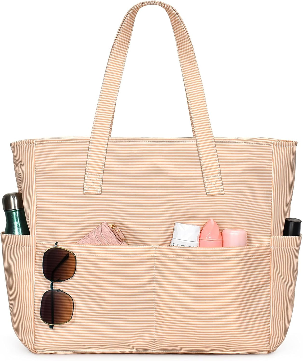 Ventayo – Large Waterproof Beach Tote Bag with Zipper | Sandproof Design for Travel & Vacation Essentials