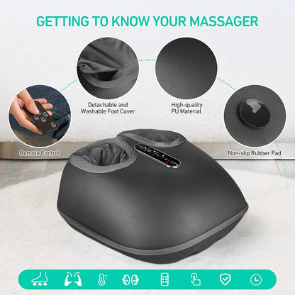 Shiatsu- und knetender Fußmassagegerät mit Wärme, Vibration und Luftkompression