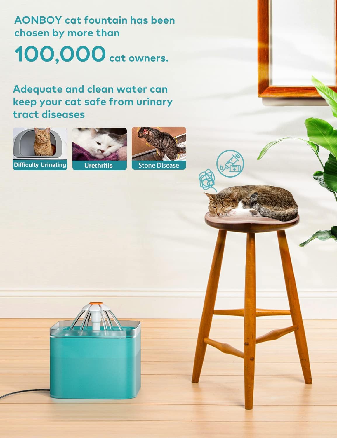 Fontaine à eau potable premium pour chat
